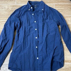 Men’s Blue Plaid J Crew Button-Up